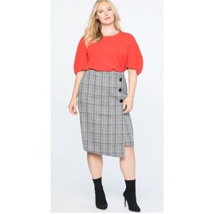 NWOT Eloquii plaid wrap column skirt! Great workwear for office, knee-length